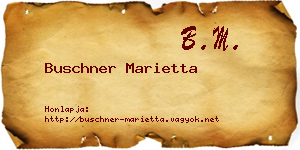 Buschner Marietta névjegykártya